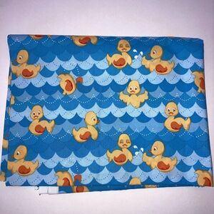 Playful Duck Pattern Fabric in Blue Lil Ducky Kaufman 10349 Sew Quilt Projects